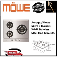 Aerogaz/Mowe 60cm 3 Burners Wi-Fi Stainless Steel Hob MW360S