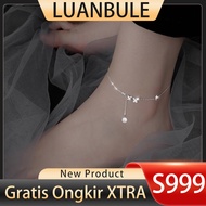 LUANBULE New Women's Silver Butterfly Anklet S999 With Tassel