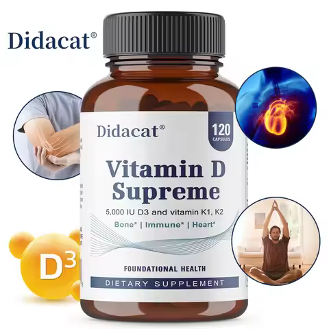 Vitamin D Supreme 5000 IU - Support Immune System + Bone Health - Gluten Free Vitamin D3 Supplement 