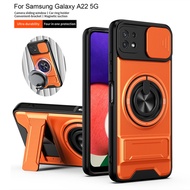 For Samsung Galaxy A22 5G Case Slide Lens Protector Armor Phone Cover for Sumsung A22S Boost Celero 