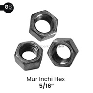 5 Inch Nut 16" Black Hex Nut Only 5/16 Inch Key 12