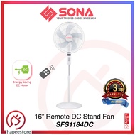 SONA 16” Remote DC MOTOR Stand Fan SFS1184DC | SFS 1184DC (Three Years Motor Warranty)