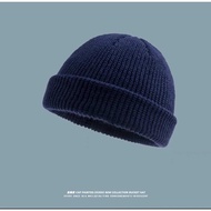 Beanie Hat Topi Streetwear Unisex Knitted Skullcap Hat Binnie Cap Roll Up Edge Trendy Cap 13