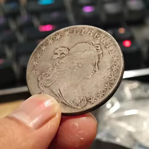 Liberty Dollar Replica Coin - Silver-Plated Collectible Copy - Vintage American Coin Souvenir
