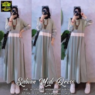 [✅Ready Stock] Sabian Dress Dres Midi Pakaian Baju Gamis Longdress