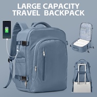 กระเป๋าสะพายเดินทางกระเป๋าแล็ปท็อปสำหรับความจุขนาดใหญ่สำหรับผู้หญิง Easyjet กระเป๋าเป้สะพายหลังขนาด14/15.6นิ้วกระเป๋าเป้สะพายหลังกระเป๋าสะพายไหล่คลาสสิคสำหรับผู้ชายผู้หญิงพร้อมกระเป๋าป้องกันการโจรกรรมและชาร์จพอร์ต USB กระเป๋าหนังสือโรงเรียนขนาดใหญ่กันน้ำส