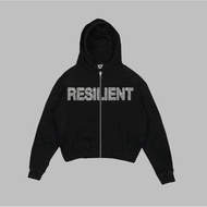 FAILOFFICIAL HOODIE BOXY ZIP - RESILIENT SCREEN PRINTING GLITTER ZIPPER STARBOY HOODIE ZIPPER HOODIE