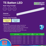 Ecolink T5 Batten 6.5 Watt LED Length 9.6 W Neon Light 13Watt T5 LED Tube Light