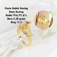 Cincin Kodok Kuning coin emas kuning singapore kadar 916 r 317Ct Top