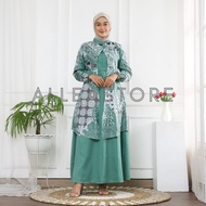 Gamis Batik Motif Pare Modern Premium Dress Muslim Gamis Batik Kombinasi