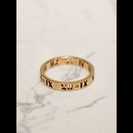 Tiffany 羅馬數字鑲鑽鏤空戒指 18k玫瑰金 59碼