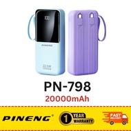 Pineng PN-798PD PN 798 PD 20000mAh Power Bank Built-In Cable Powerbank 22.5W Fast Charging