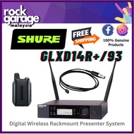 Shure GLXD14R+/93 Digital Wireless Rackmount Presenter System With WL93 Lavalier Microphone ( GLXD14