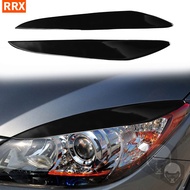 Real Carbon Fiber Sticker   For Mazda 3 2010-2013 Car Front Headlight Eyebrow Eyelid Eyelash Cover Trim Piano Black Sticker Exterior Styling Accessories