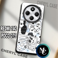 CC22/ case Hand phone REDMI 14C AND poco C75/ CAT Motif/casing poco C75/kesing poco C75/silicon poco