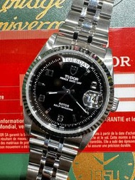 🌈🌈新貨返啦🌈🌈Tudor Date-Day 76214 連原裝Tudor實心鋼帶🧡🖤原裝黑色數字面🖤36mm 自動機芯 有出世卡🧡狀態一流👍🏻👍🏻VU1494（旺角店）