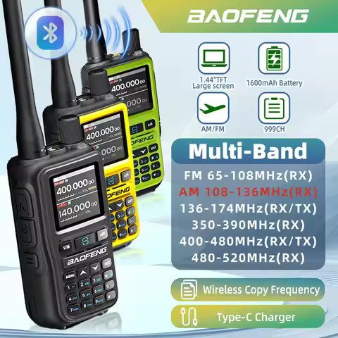 1/2PCS Baofeng UV-5R Mini Walkie Talkie Dual Band Dual PTT Bluetooth Programming Frequency Type-C Ch