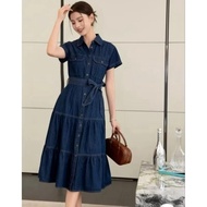 EVI DENIM DRESS WOMEN'S DENIM DRESS WITH FREE BELT 941
