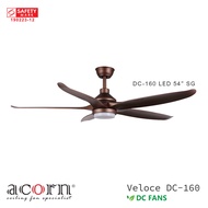 Acorn Veloce DC-160 | 54 Inch Ceiling Fan | 22W LED Tri-Color or No Light | 5 Acrylic Blades *YEAR END CLERANCE SALE - WHILE STOCK LAST*