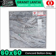 Granit Lantai 60x60 Concord Bolton Grey Motif Marmer Super Glossy KW1