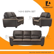 DL Home Concept Casa Leather 1+2+3 Seater Sofa Set