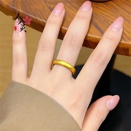 [Preferred] Golden Shop Same Style Sand Gold 999 Ancient Law Plain Ring Solid Frosted Closed Ring Ap