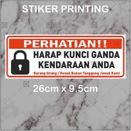Sticker Please Key Your Vehicle Sticker Printing