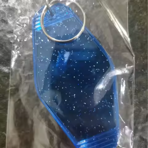 Blank DIY Custom Logo Clear Dots ABS Plastics Hotel Motel Movie Key Chains Tag Pendant Keychain Keyr
