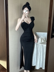 beige formal dress for women summer dress plus size beach dress outfit midi bodycon dress with slit
