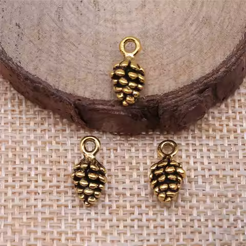 40pcs 12x7x7mm(0.47x0.28x0.28inch) 5 Colors Pine Nuts Charms Pendants DIY Jewelry Making Accessories