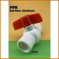 ▰ ✉ ▤ WHITE PPR PIPE FITTINGS BALL VALVE PN25 20mm
