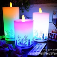 Color Candle 18 Christmas Button Candle Sticker Electronic Remote Control Candle Candle Light lea7 C