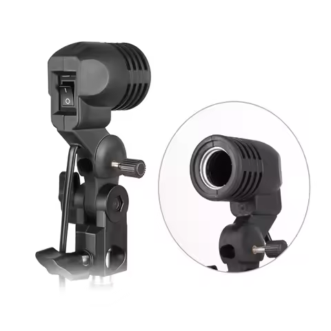 1.8m Cable Cord Light Bulb Stand E26 / E27 AC Socket Lamp Holder with Umbrella Holder Photography Li