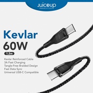 Juice Up Kevlar 60W Type C to Type C Ultra Fast Charging Braided Cable (1.2M) / Kevlar Reinforced Br