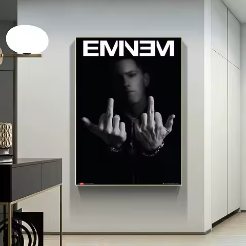 Famous American Rapper Eminem Portrait Poster And Print Canvas Painting Music Star Wall Art For Mode