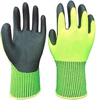 Garden Gloves Women Gloves Latex Coating For Industrial, Chemically Resistant Nitrile Gloves. Latex Coating Work (Color : Yellow, Size : Medium)