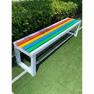 Seat Bench Bench & Preservative Wood Leisure Square Outdoor J Rest Chair Bench Park Outdoor Waiting 