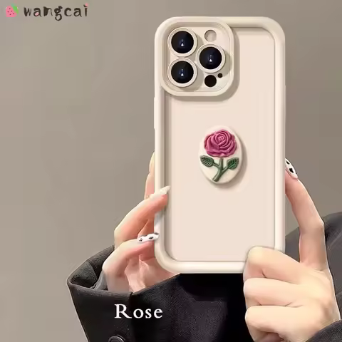 For Vivo V29 V27 Pro V27E V21 5G V21S S17 S17E V25 V23 Pro V23E S1 Y7S IQOO Z8 Z8X 3D Oval Rose Flow