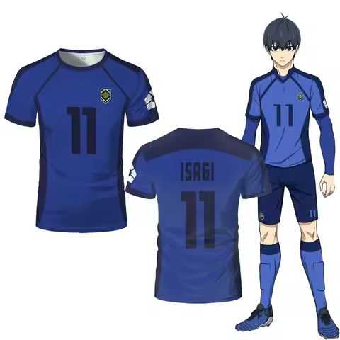 Anime Japanese Anime Isagi Yoichi Football Jersey T-shirt Cosplay Hyoma Chigiri Meguru Bachira Tee O