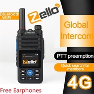Zello Walkie Talkie 4G หูฟังไร้สาย,วิทยุเครือข่าย100Km ใช้ได้นานวิทยุมือถือสมัครเล่น
