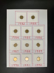 （英女皇壹毫一套）香港硬幣英女王伊利沙伯二世女皇一毫Government of Hong Kong Queen Elizabeth ll 1982-92 $0.1