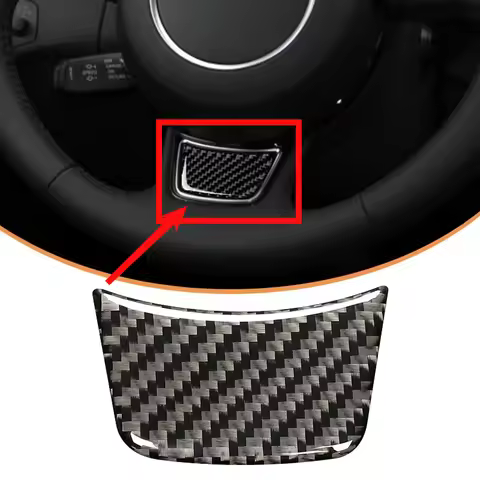 1 Piece Carbon Fiber Car Steering Wheel Decoration Sticker for Audi A6 C7 12-18 A7 A4L A3 Q3 Q5 Inte