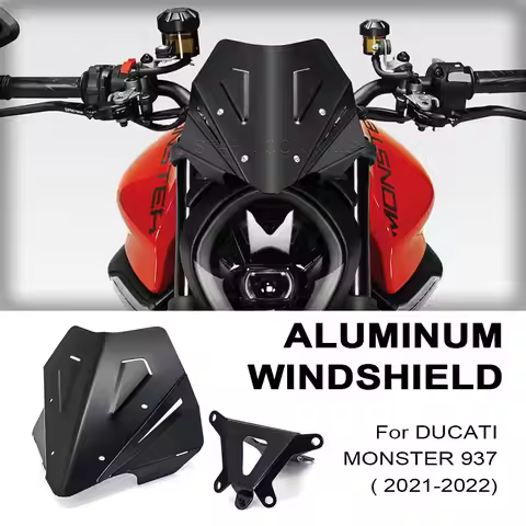 Motorcycle Accessories For DUCATI MONSTER 937 Plus 2021- 2022 MONSTER937 Windshield Windscreen Alumi
