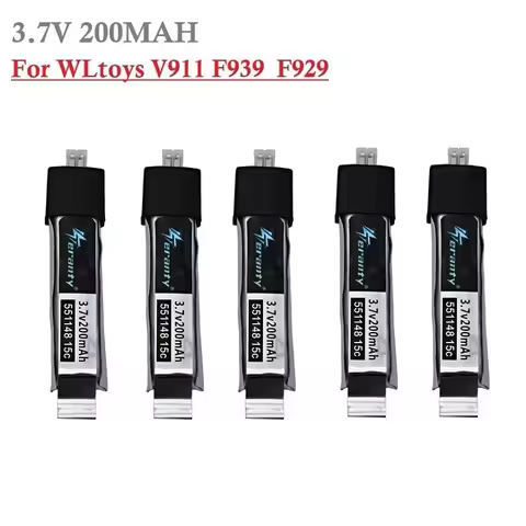 1-10PCS 551148 Battery For WLtoys F929 V911 Helicopter F939 RC Drone 15C 3.7V 200mAh Rechargeable Ba