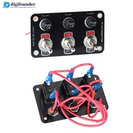 DIGIFOUNDER 3 Gang/6 Gang Toggle Switch Panel On/Off Rocker Toggle Switch with 10A Fuse Racing Cars 