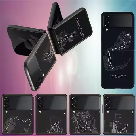 Formula1 Racing Circuits For Samsung Galaxy Z Flip 5 4 3 Case Shockproof Hard Cover Phone Z Flip 6 7