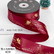 (1ROLL=22Meter) Christmas Ribbon Christmas gift ribbon Merry Christmas Ribbon 4cm Christmas ribbon 4