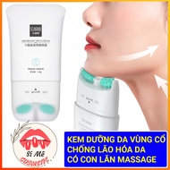 Senana Anti-Aging Neck Cream 110gram - Wrinkle, With Soft Silicone Massage Roller, Moisturizing