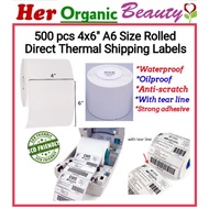 500 pcs 4x6" A6 Size Rolled Direct Thermal Shipping Labels Sticker Paper Zebra Waybills