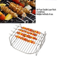 Air Fryer Stainless Steel Rack，Air Fryer Double Layer Rack, Multi-Purpose Air Fryer Accessories With 4 Skewers